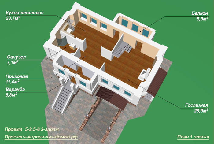 План первого  этажа загородного дома